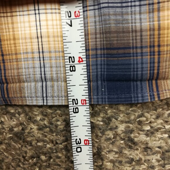Patagonia Good Shirt Western Ripstop Cotton Shadow Plaid L/S Button Blue Mens XL - Picture 8 of 9